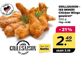 NETTO Grillsaison chicken wings gewürzt Angebot