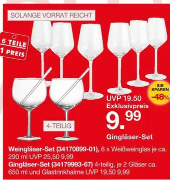 Möbelzentrum Pforzheim Weingläser-set oder gingläser-set Angebot