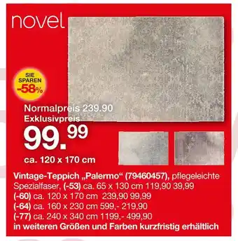Möbelzentrum Pforzheim Novel vintage-teppich „palermo“ Angebot