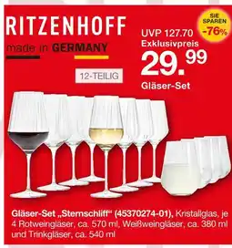 Möbelzentrum Pforzheim Ritzenhoff gläser-set „sternschliff“ Angebot