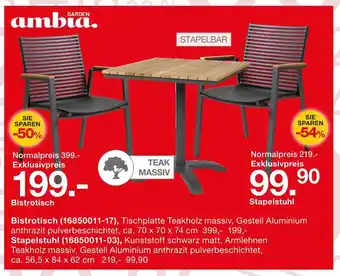 Möbelzentrum Pforzheim Ambia bistrotisch oder stapelstuhl Angebot