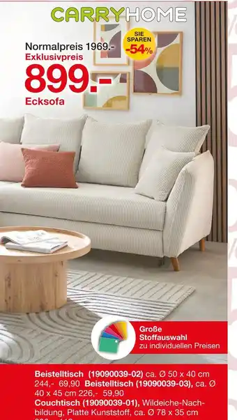 Möbelzentrum Pforzheim Carryhome beistelltisch, couchtisch oder ecksofa Angebot