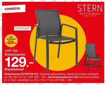 Möbelzentrum Pforzheim Stern stapelsessel oder gartenklappsessel Angebot