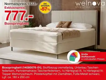 Möbelzentrum Pforzheim Welnova Boxspringbett Angebot