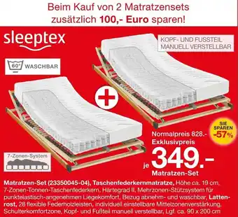 Möbelzentrum Pforzheim Sleeptex Matratzen-Set Angebot