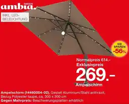 Möbelzentrum Pforzheim GARDEN Ambia Ampelschirm Angebot