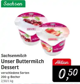 KONSUM Sachsenmilch Unser Buttermilch Dessert Angebot
