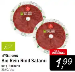 KONSUM Wiltmann Bio Rein Rind Salami Angebot