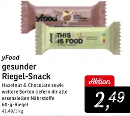 KONSUM yFood gesunder Riegel-Snack Angebot