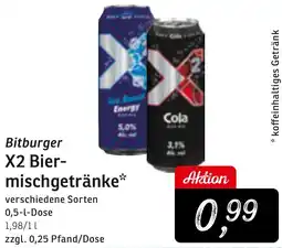 KONSUM Bitburger X2 Biermischgetränke Angebot