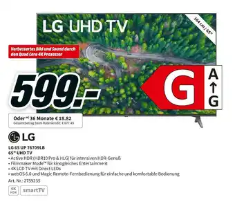 MediaMarkt Lg lg 65 up 76709lb 65" uhd tv Angebot