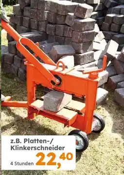 Globus Baumarkt Maschinen- VERMIETUNG z.B. Platten-/ Klinkerschneider Angebot