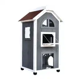Netto Marken-Discount PawHut Katzenhaus Tannenholz, Asphaltdach Angebot