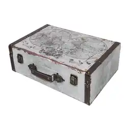 Netto Marken-Discount HMF VKO101 Vintage Koffer aus Holz, 38 x 26 x 13 cm, Deko Weltkarte Angebot