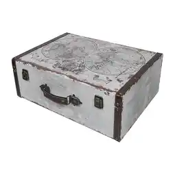 Netto Marken-Discount HMF VKO101 Vintage Koffer aus Holz, 44 x 32 x 16 cm, Deko Weltkarte Angebot