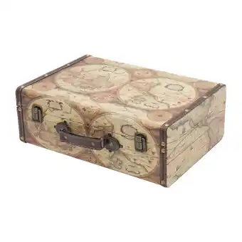 Netto Marken-Discount HMF VKO104 Vintage Koffer aus Holz, 38 x 26 x 13 cm, Deko Weltkarte Farbe Angebot