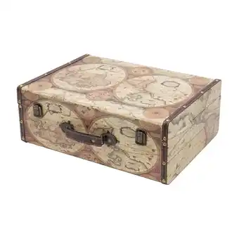 Netto Marken-Discount HMF VKO104 Vintage Koffer aus Holz, 44 x 32 x 16 cm, Deko Weltkarte Farbe Angebot