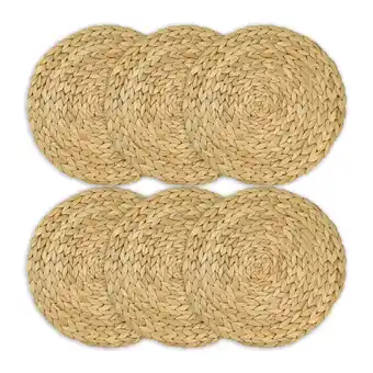 Netto Marken-Discount HMF Tischset rund geflochten aus Wasserhyazinthe, Platzset abwaschbar, 6er Set, 30 cm Angebot