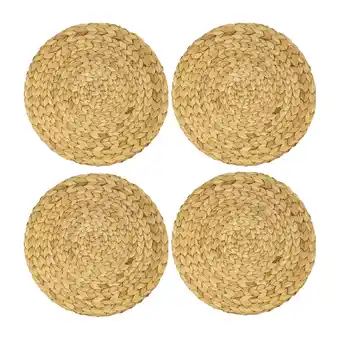 Netto Marken-Discount HMF Tischset rund geflochten aus Wasserhyazinthe, Platzset abwaschbar, 4er Set, 35 cm Angebot