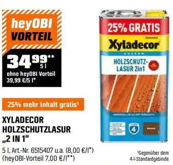 OBI XYLADECOR HOLZSCHUTZLASUR 2in1 Angebot
