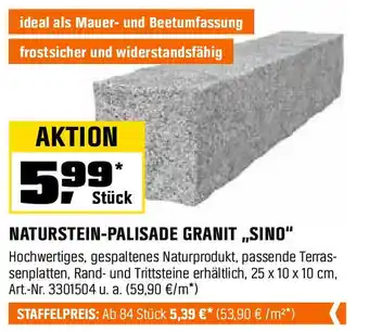 OBI NATURSTEIN-PALISADE GRANIT,,SINO" Angebot