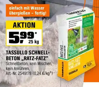 OBI TASSULLO SCHNELLBETON ,,RATZ-FATZ" Angebot