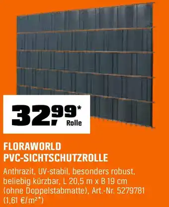 OBI FLORAWORLD PVC-SICHTSCHUTZROLLE Angebot