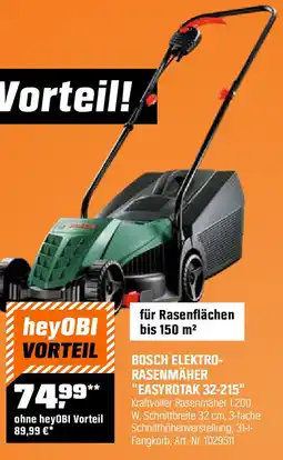 OBI BOSCH ELEKTRO- RASENMÄHER "EASYROTAK 32-215" Angebot