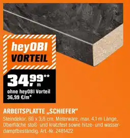 OBI ARBEITSPLATTE ,,SCHIEFER" Angebot