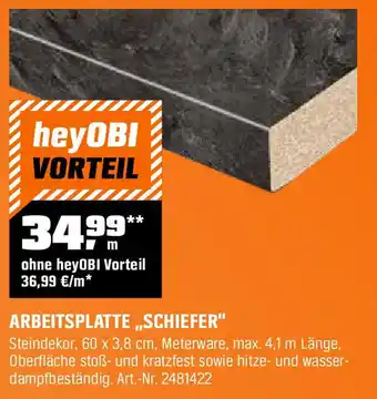 OBI ARBEITSPLATTE ,,SCHIEFER" Angebot