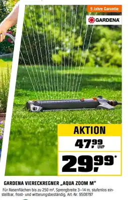 OBI GARDENA VIERECKREGNER „,AQUA ZOOM M" Angebot