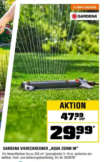OBI GARDENA VIERECKREGNER „,AQUA ZOOM M" Angebot