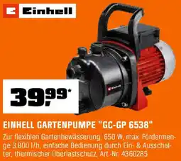 OBI EINHELL GARTENPUMPE "GC-GP 6538" Angebot