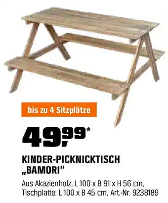 OBI KINDER-PICKNICKTISCH ,,BAMORI" Angebot