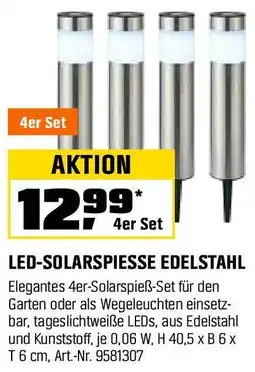 OBI LED-SOLARSPIESSE EDELSTAHL 4er Set Angebot