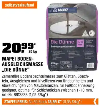 OBI MAPEI BODEN- AUSGLEICHSMASSE „DIE DÜNNE" Angebot