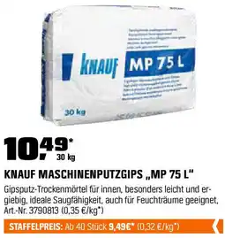 OBI KNAUF MASCHINENPUTZGIPS,,MP 75 L" Angebot