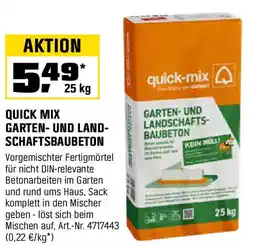 OBI QUICK MIX GARTEN- UND LAND- SCHAFTSBAUBETON Angebot