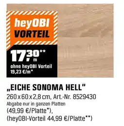 OBI ,,EICHE SONOMA HELL" Angebot