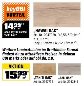 OBI ,,HAWAI OAK" Angebot