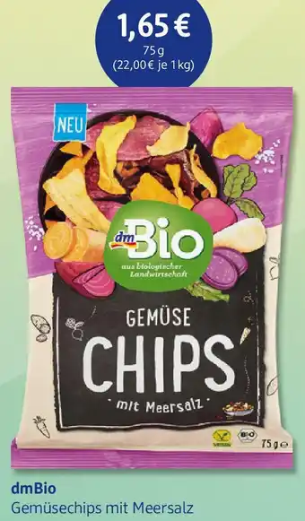 dm drogerie dmBio Gemüsechips mit Meersalz Angebot