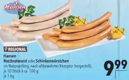 CITTI Markt Hansen Rostbratwurst oder Schinkenwürstchen Angebot