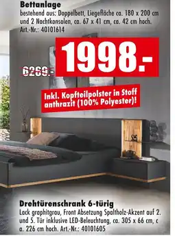 Möbel Mahler Bettanlage oder drehtürenschrank 6-türig Angebot