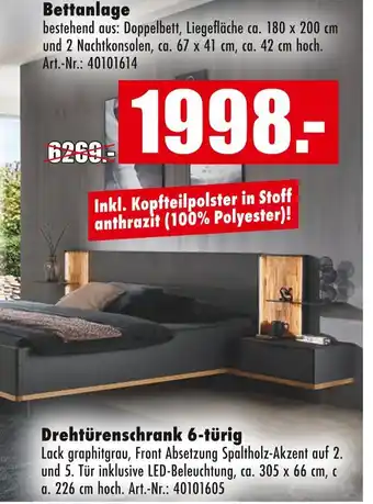 Möbel Mahler Bettanlage oder drehtürenschrank 6-türig Angebot