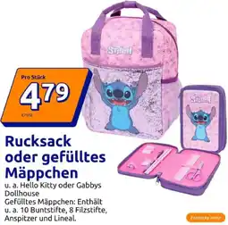 Action Rucksack oder gefülltes Mäppchen Angebot