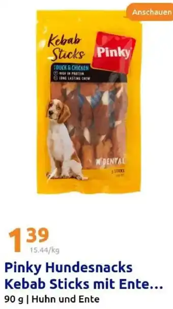 Action Pinky Hundesnacks Kebab Sticks mit Ente... Angebot