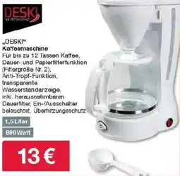 Woolworth DESKI Kaffeemaschine Angebot