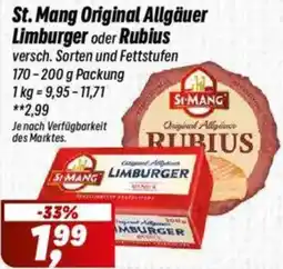 Simmel St.Mang Original Allgäuer Limburger oder Rubius Angebot