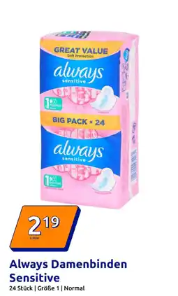 Action Always damenbinden sensitive Angebot