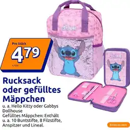 Action Disney rucksack oder gefülltes mäppchen Angebot